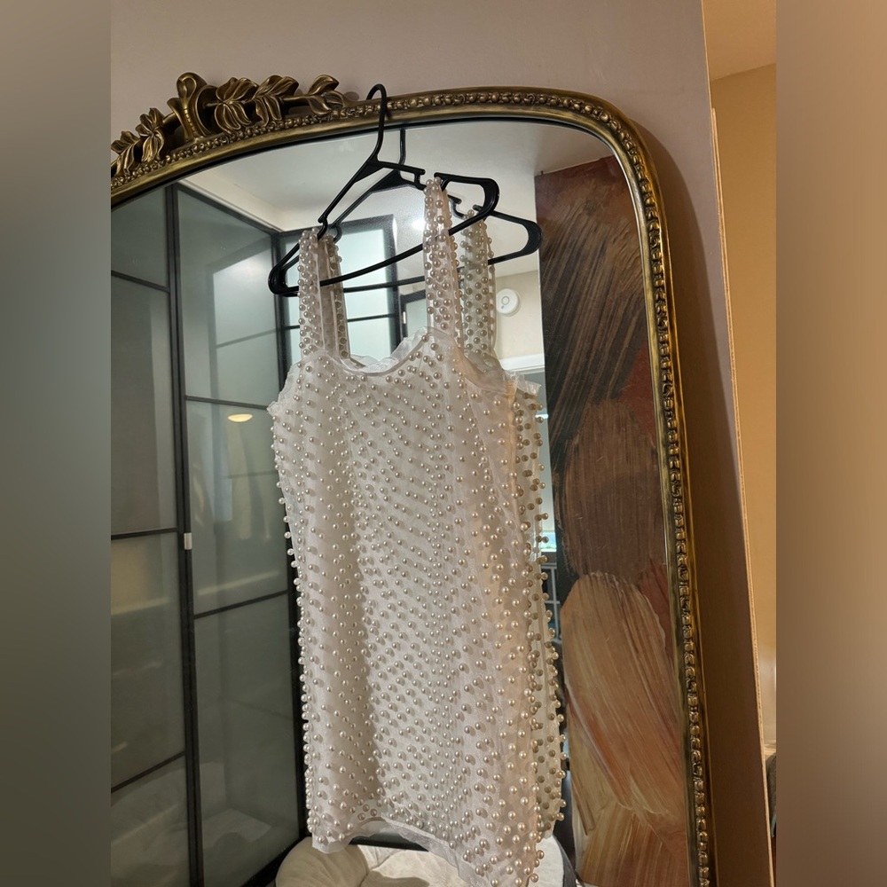 LoveShackFancy kayana pearl mini dress